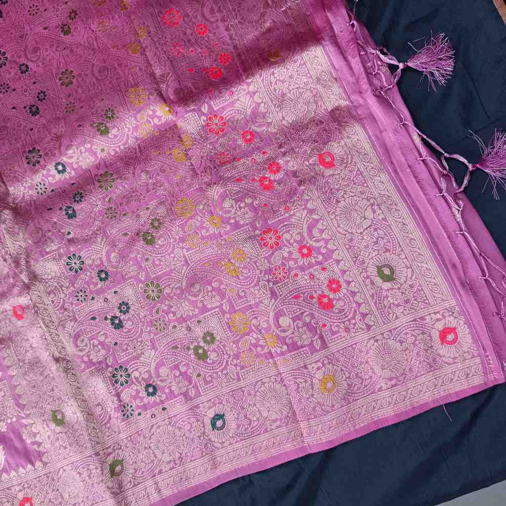PINK BOX MEENA BANARASI VISCOSE SAREE