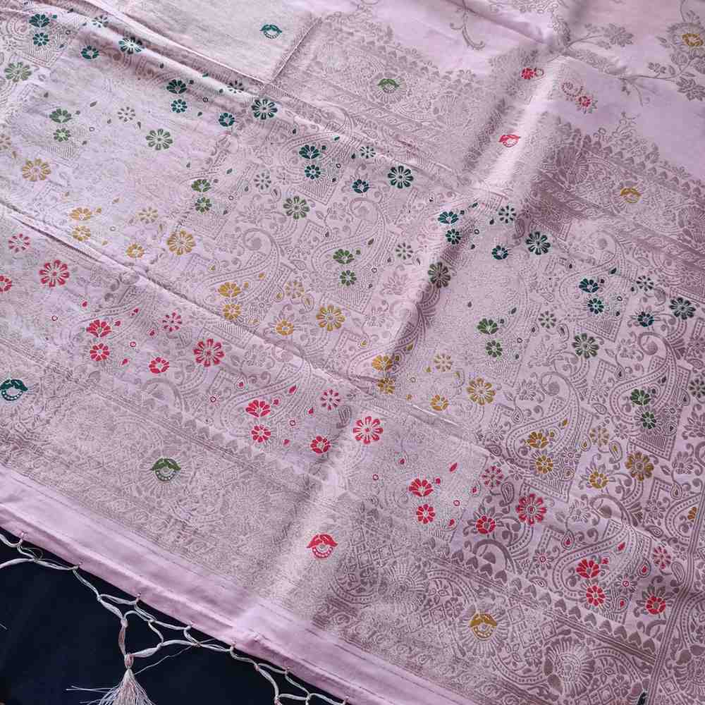 PALE PINK BOX MEENA BANARASI VISCOSE SAREE