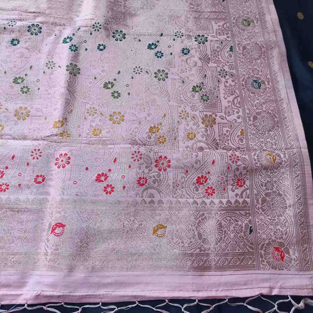 PALE PINK BOX MEENA BANARASI VISCOSE SAREE
