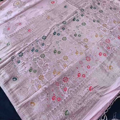 PALE PINK BOX MEENA BANARASI VISCOSE SAREE