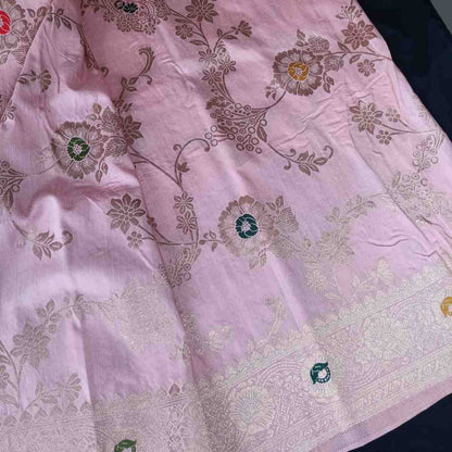 PALE PINK BOX MEENA BANARASI VISCOSE SAREE