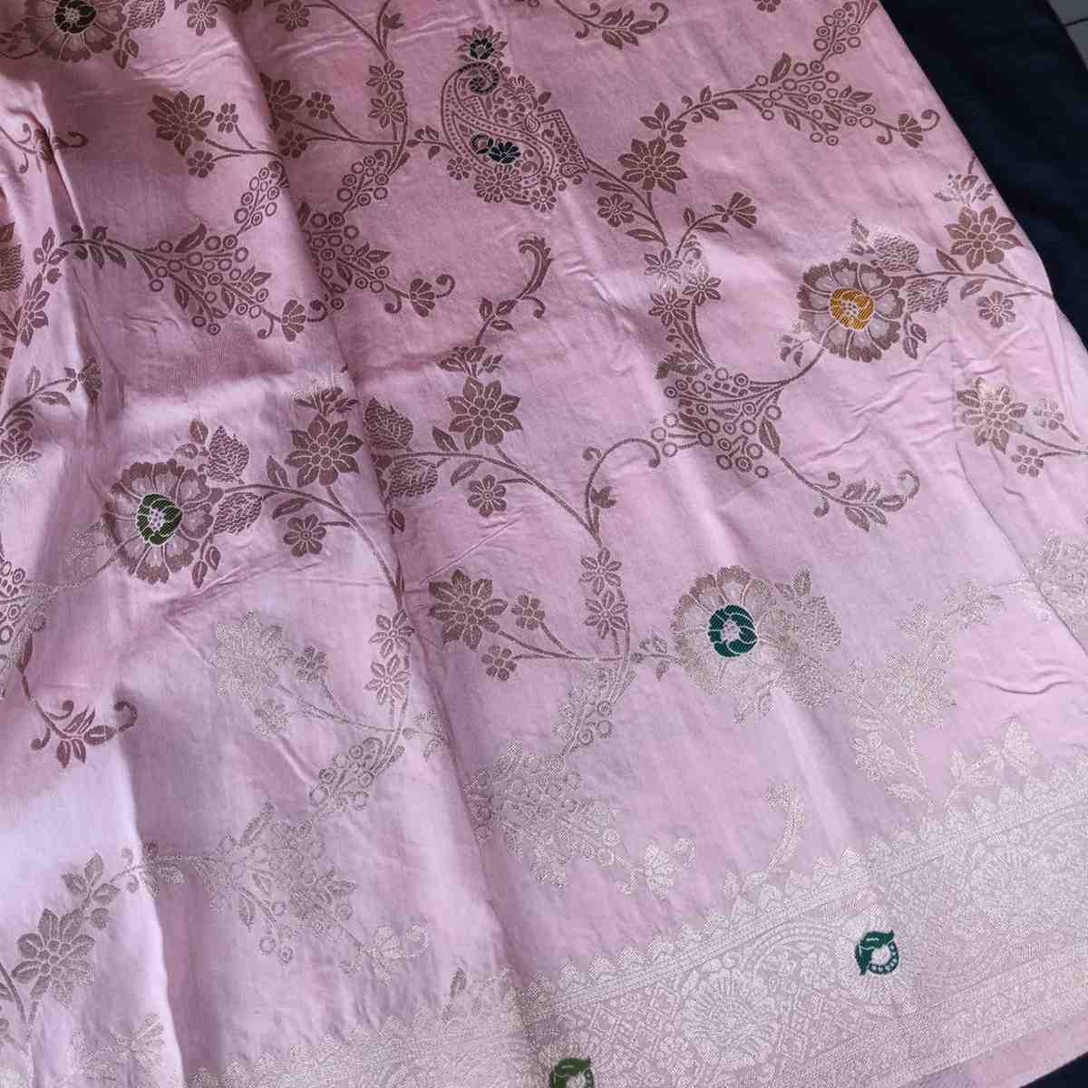 PALE PINK BOX MEENA BANARASI VISCOSE SAREE