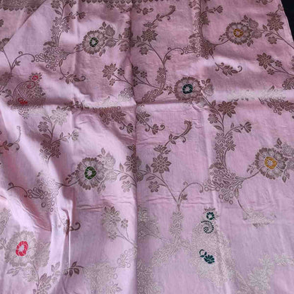 PALE PINK BOX MEENA BANARASI VISCOSE SAREE