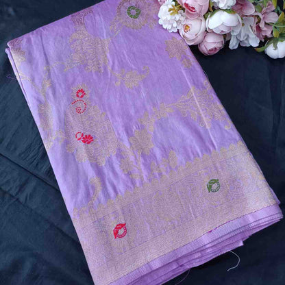 LAVENDER MANGO BOX MEENA BANARASI VISCOSE SAREE