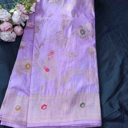 LAVENDER MANGO BOX MEENA BANARASI VISCOSE SAREE