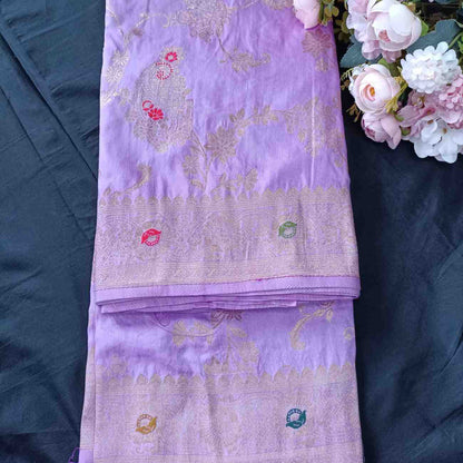 LAVENDER MANGO BOX MEENA BANARASI VISCOSE SAREE