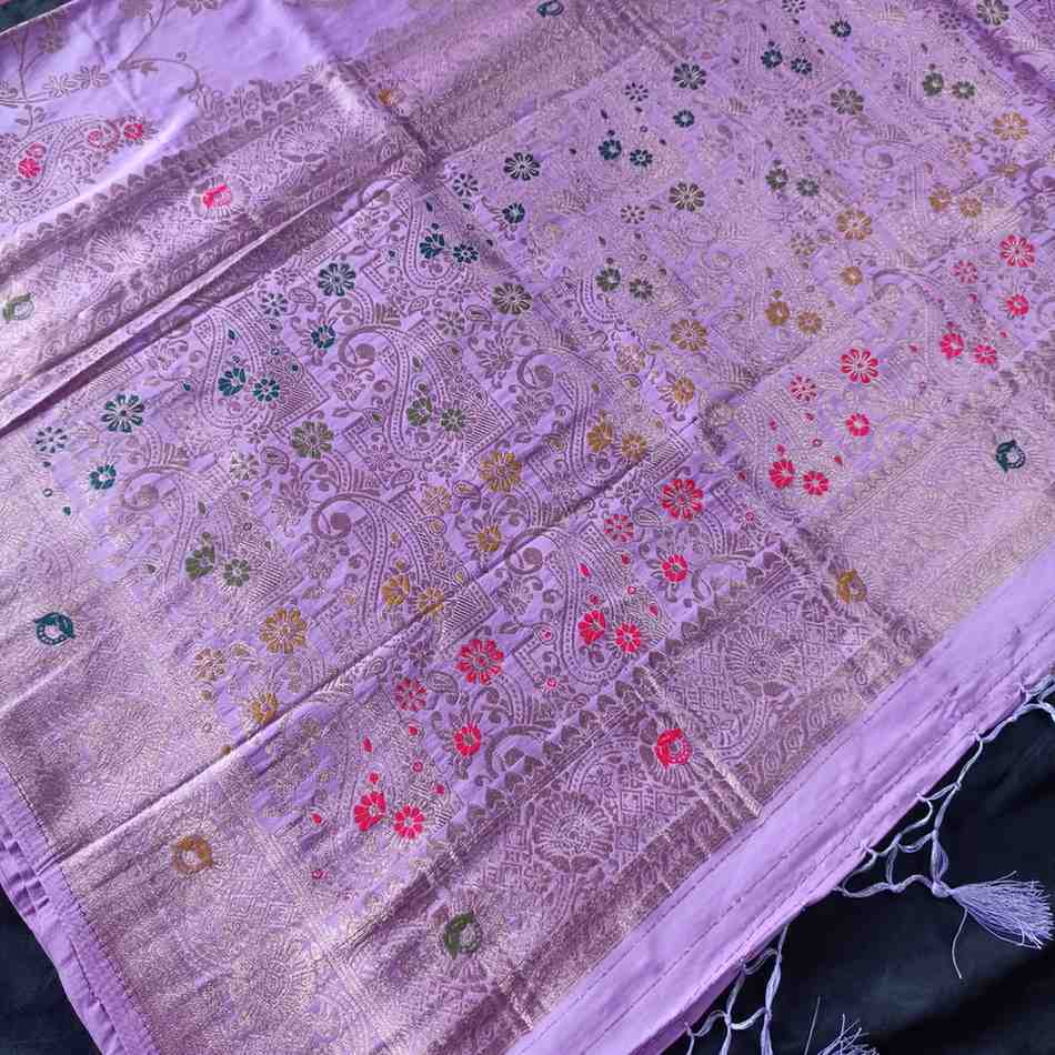 LAVENDER MANGO BOX MEENA BANARASI VISCOSE SAREE