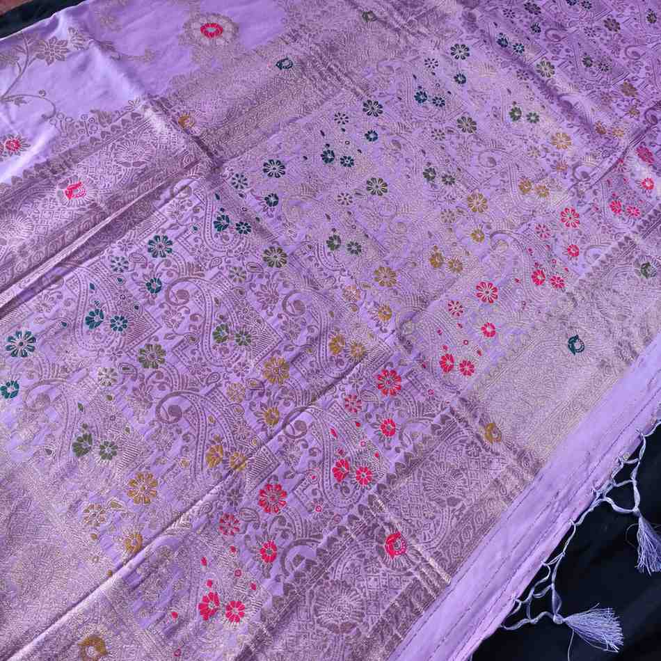 LAVENDER MANGO BOX MEENA BANARASI VISCOSE SAREE