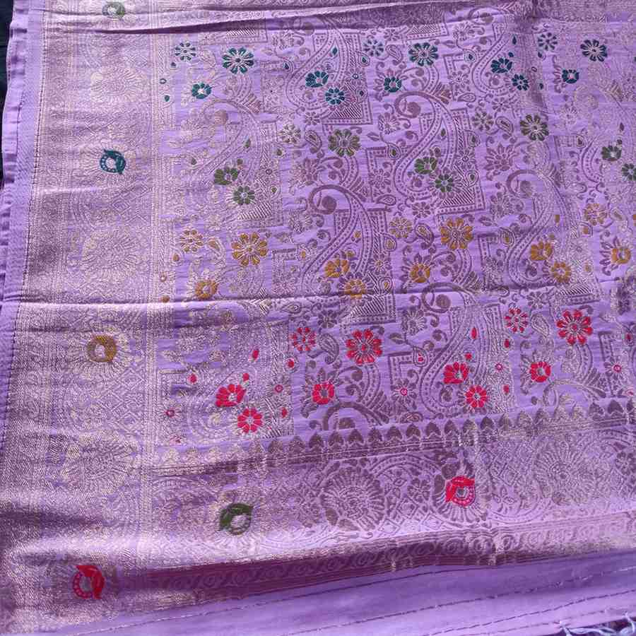 LAVENDER MANGO BOX MEENA BANARASI VISCOSE SAREE
