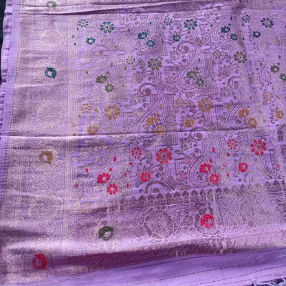 LAVENDER MANGO BOX MEENA BANARASI VISCOSE SAREE
