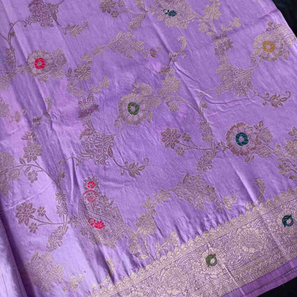 LAVENDER MANGO BOX MEENA BANARASI VISCOSE SAREE