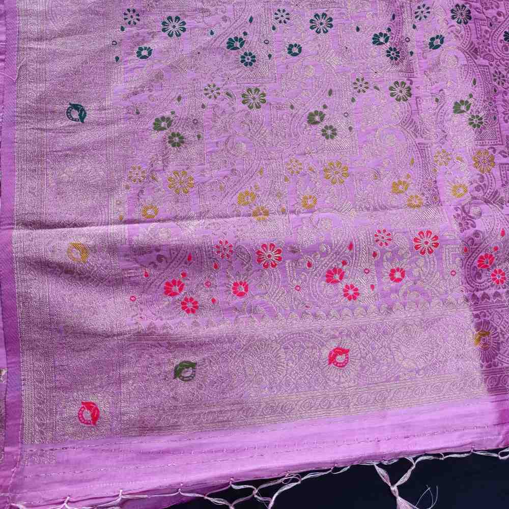 LAVENDER PINK MANGO BOX MEENA BANARASI VISCOSE SAREE