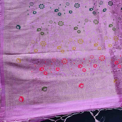 LAVENDER PINK MANGO BOX MEENA BANARASI VISCOSE SAREE
