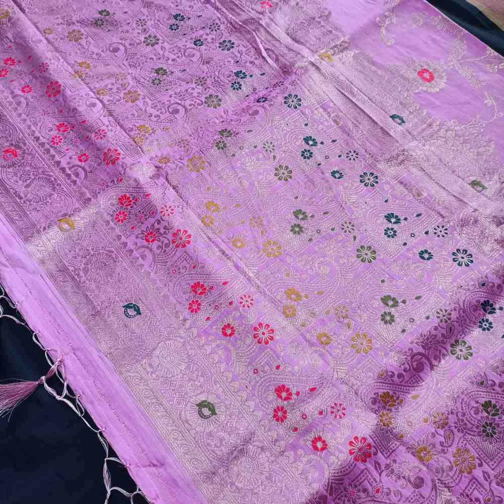 LAVENDER PINK MANGO BOX MEENA BANARASI VISCOSE SAREE