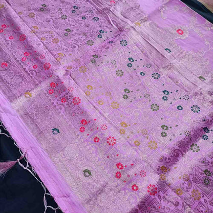 LAVENDER PINK MANGO BOX MEENA BANARASI VISCOSE SAREE