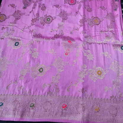 LAVENDER PINK MANGO BOX MEENA BANARASI VISCOSE SAREE