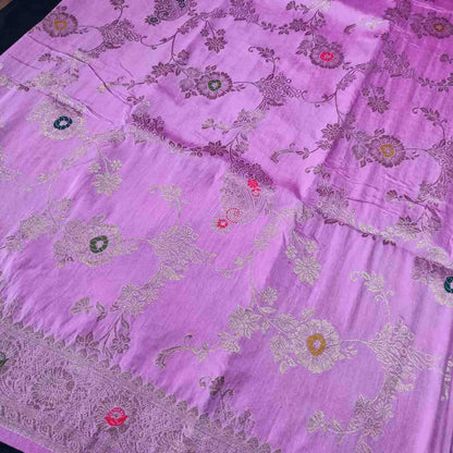 LAVENDER PINK MANGO BOX MEENA BANARASI VISCOSE SAREE
