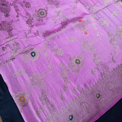 LAVENDER PINK MANGO BOX MEENA BANARASI VISCOSE SAREE