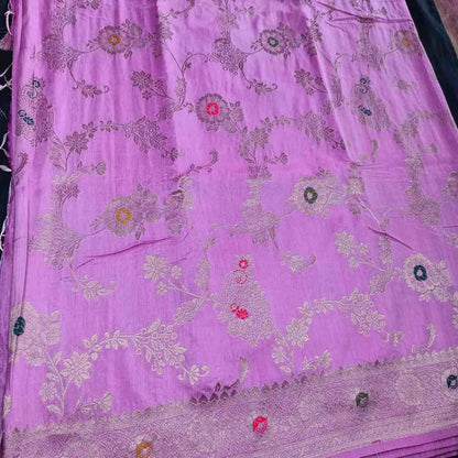 LAVENDER PINK MANGO BOX MEENA BANARASI VISCOSE SAREE
