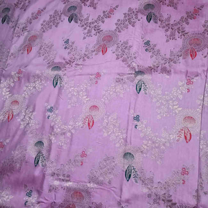 LOTUS PINK FLORAL JAAL BANARASI VISCOSE SAREE