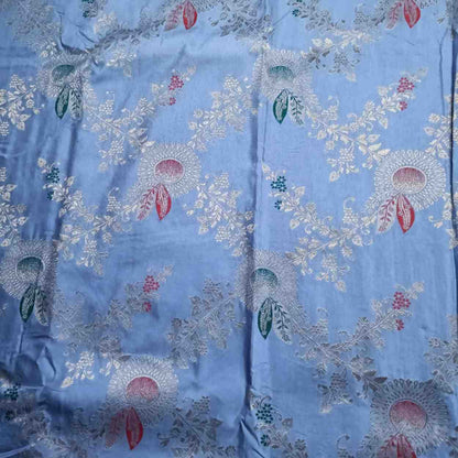 GREY FLORAL JAAL BANARASI VISCOSE SAREE