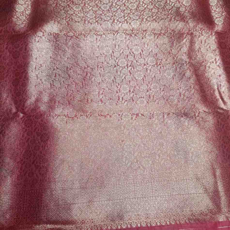 PINK MEENAKARI FLORAL JAAL BANARASI ORGANZA SAREE
