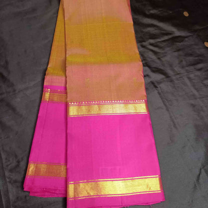 Pure Handloom Honey Gold Kanjivaram Silk Saree