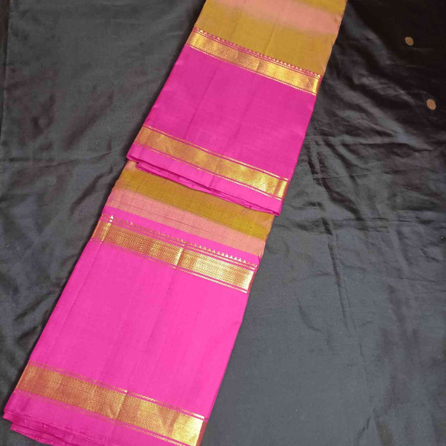 Pure Handloom Honey Gold Kanjivaram Silk Saree