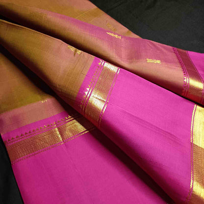 Pure Handloom Honey Gold Kanjivaram Silk Saree