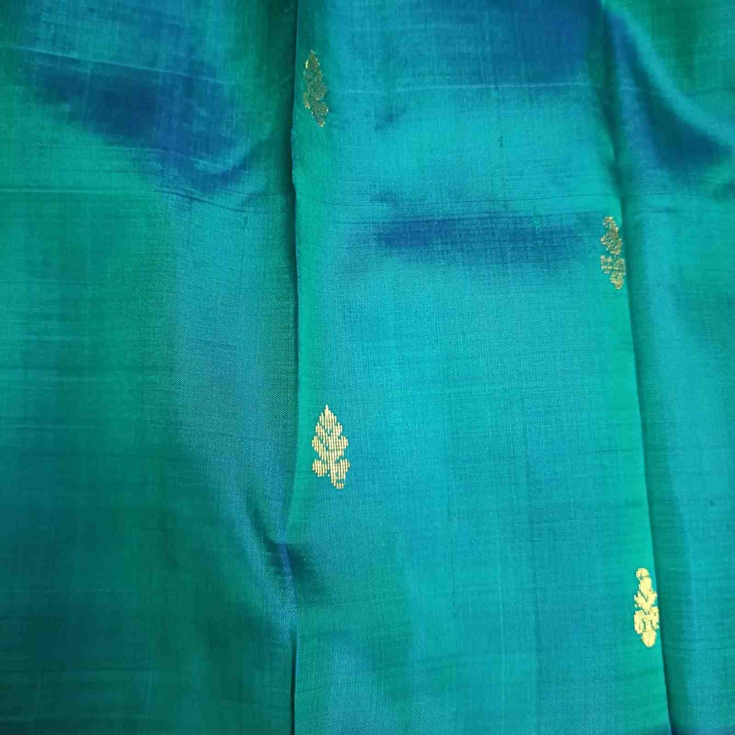 Pure handloom Thirubhuvanam silk fabric showing lightweight 1.5 warp weave