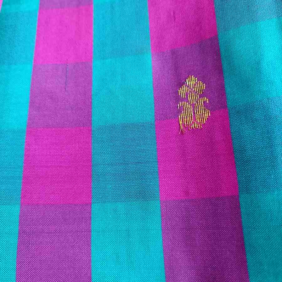 Pure Handloom Multi Check Thirubhuvanam Silk Saree