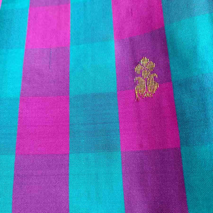 Pure Handloom Multi Check Thirubhuvanam Silk Saree
