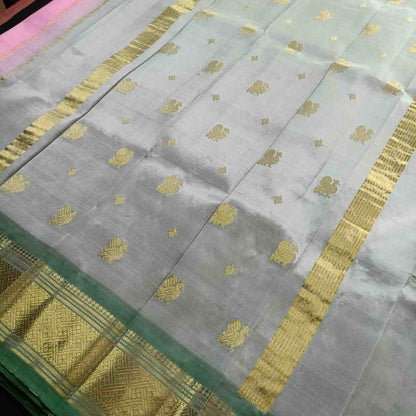 Pure Handloom Pink Thirubhuvanam Silk Saree - Annapakshi