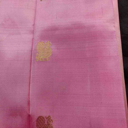 Pure Handloom Pink Thirubhuvanam Silk Saree - Annapakshi