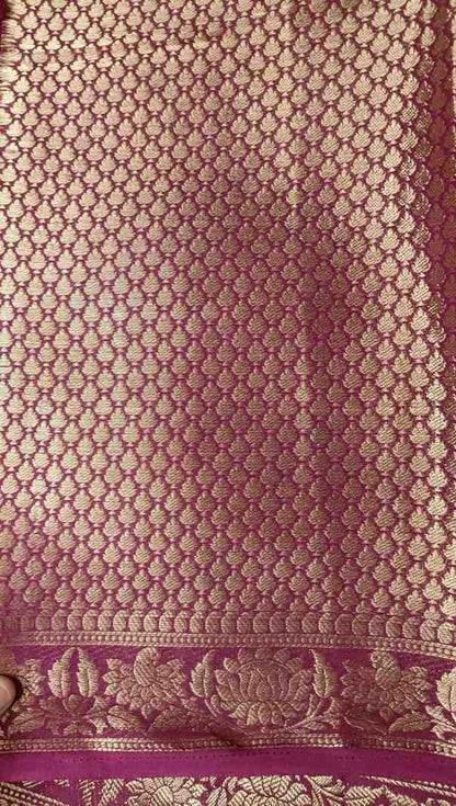 WINE PEACOCK BUTI BANARASI GEORGETTE SAREE