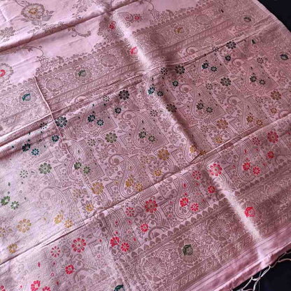 PALE PINK BOX MEENA BANARASI VISCOSE SAREE