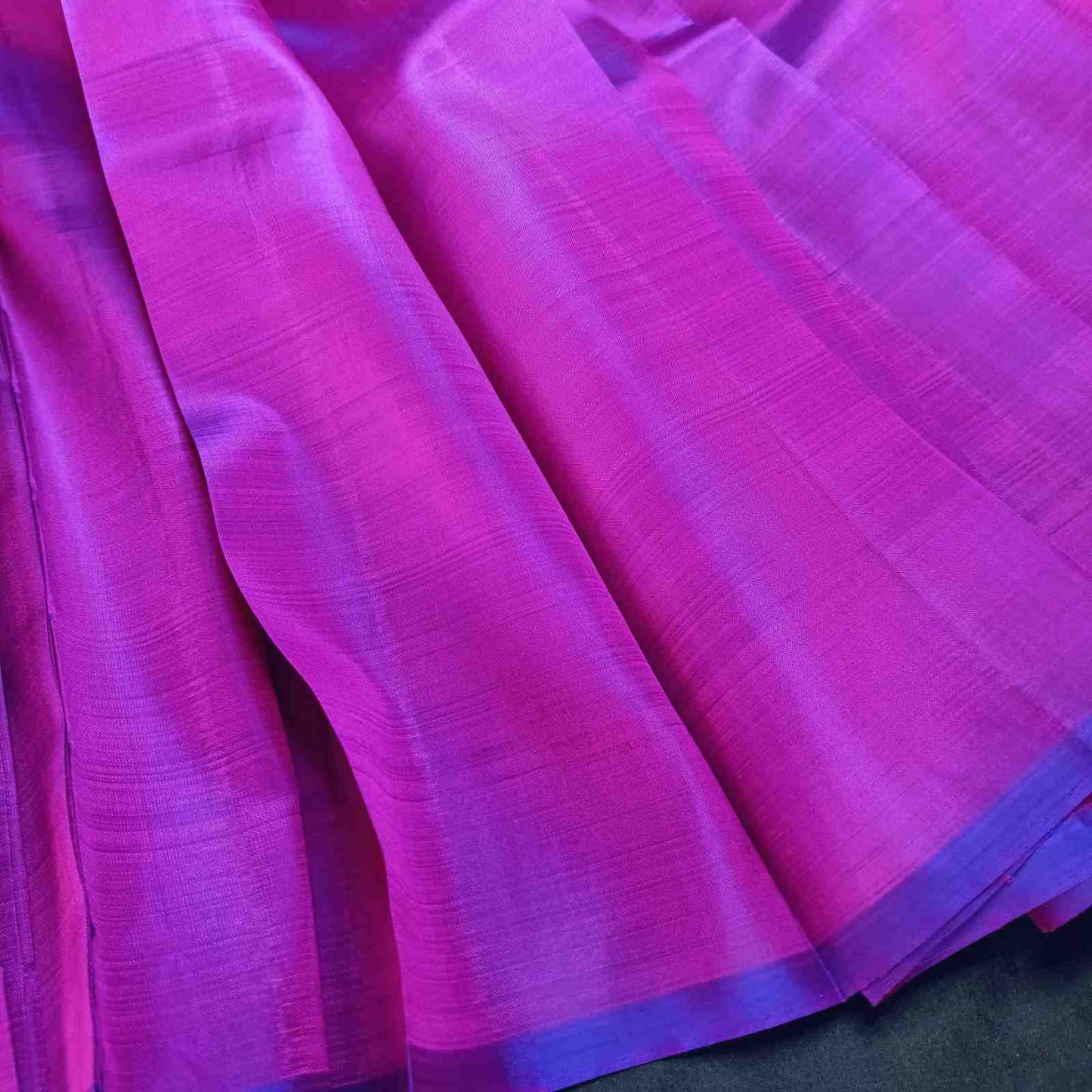 Pure Handloom Purple Thirubhuvanam Silk Saree - Purple