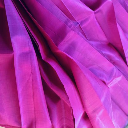 Pure Handloom Purple Thirubhuvanam Silk Saree - Purple