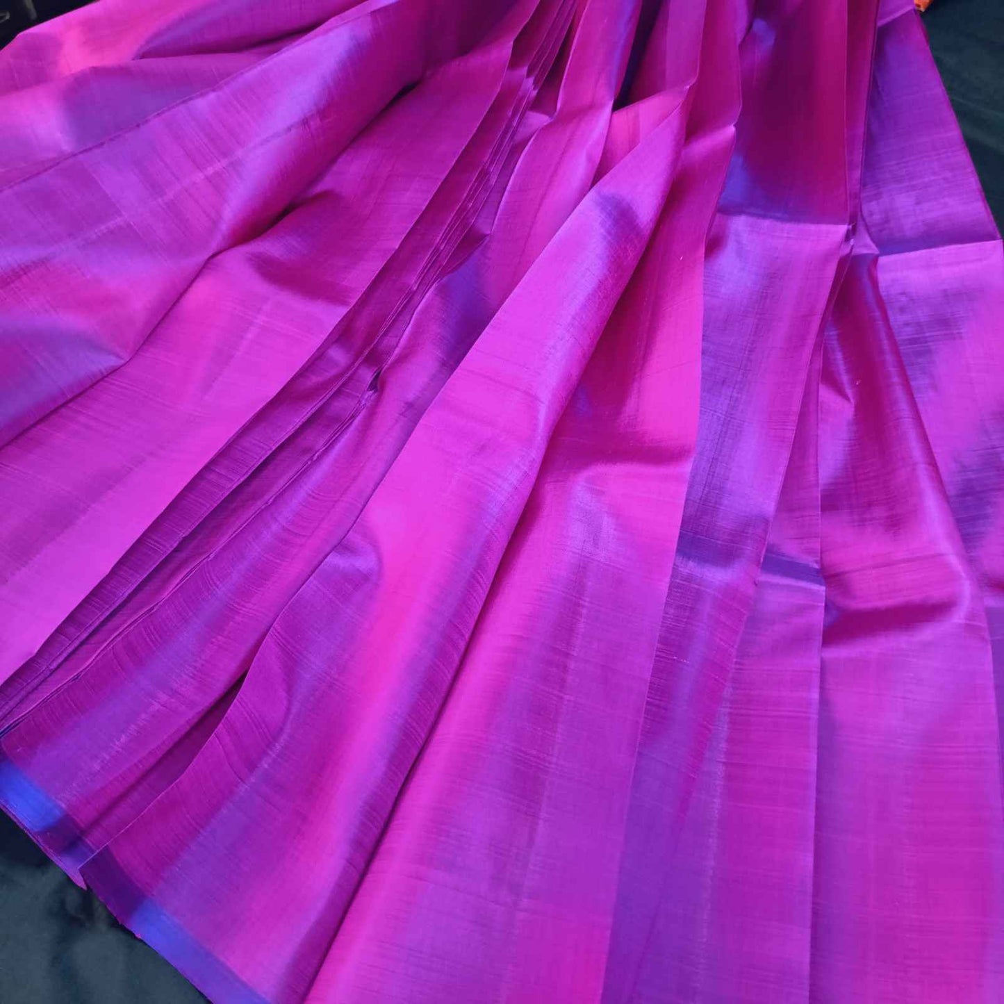 Pure Handloom Purple Thirubhuvanam Silk Saree - Purple