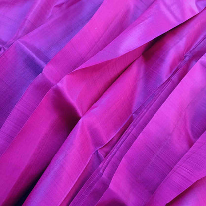 Pure Handloom Purple Thirubhuvanam Silk Saree - Purple